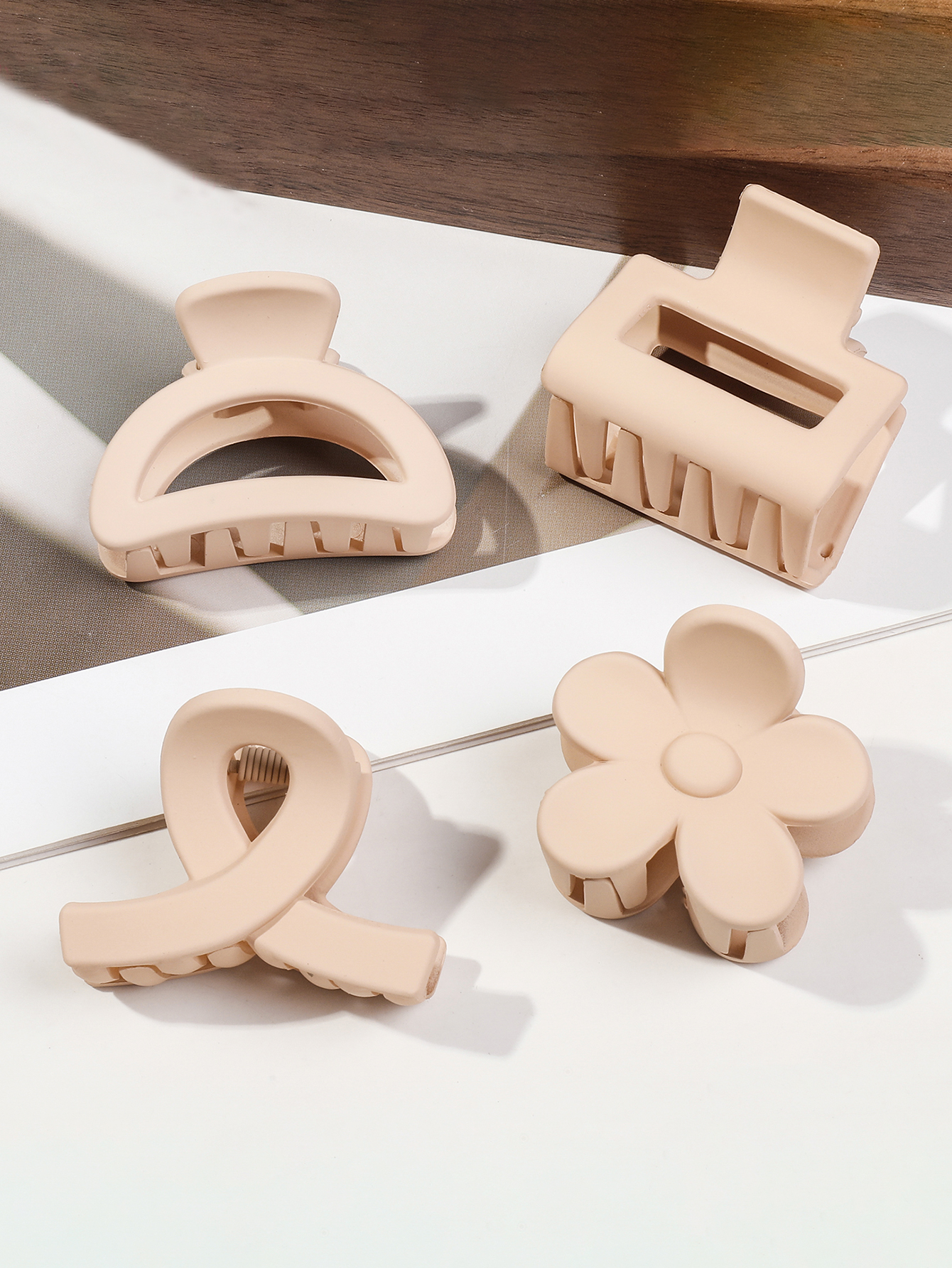 5 pinzas pequeñas antideslizantes para el pelo mate con flores, accesorios de peinado cuadrados para mujeres y niñas, pinzas para el cabello semicirculares para cabello fino: Plata