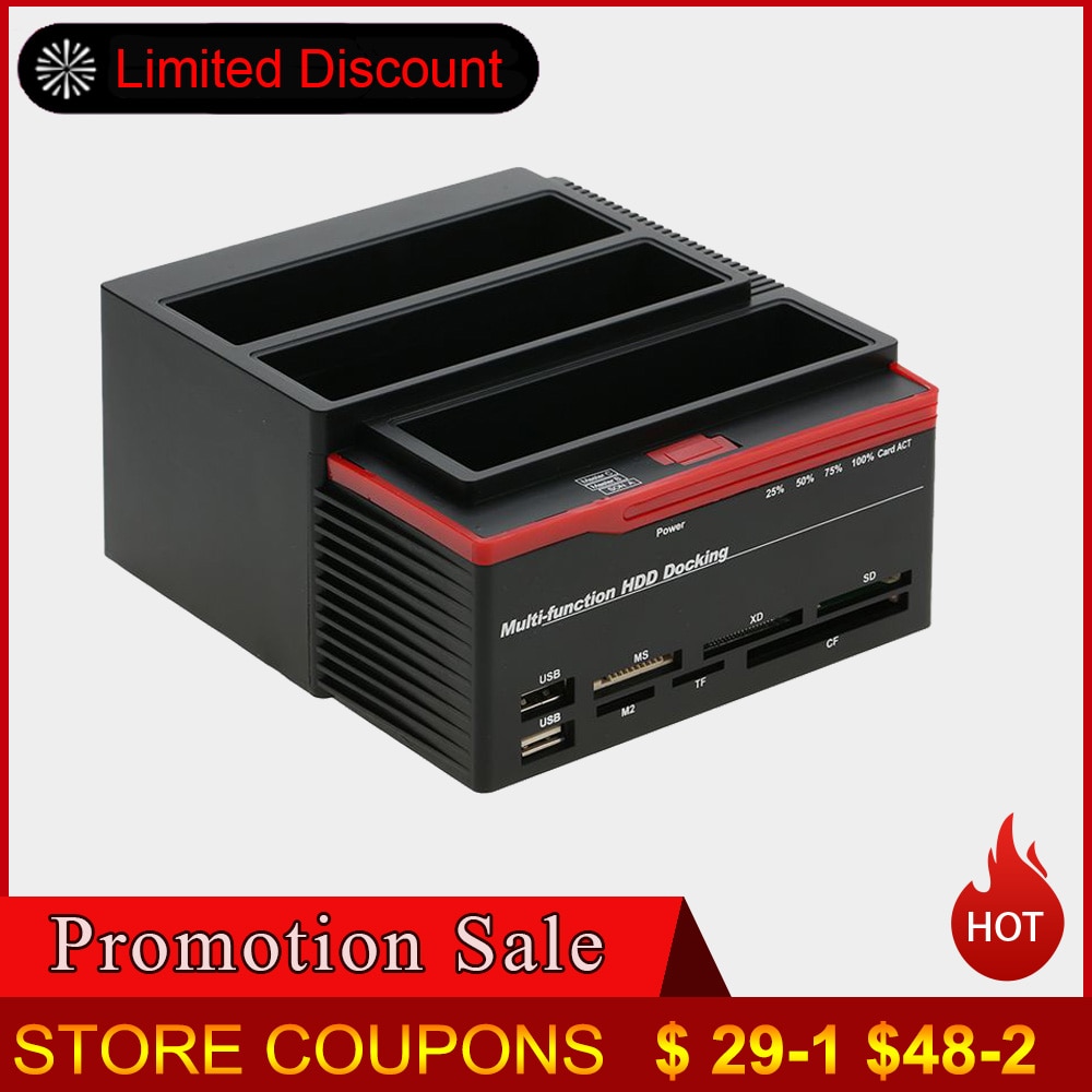 2.5 "/3.5" USB 3.0 à 2 Ports SATA 1 Port IDE disque dur externe Station d'accueil lecteur de carte USB3.0 Hub HDD boîtier
