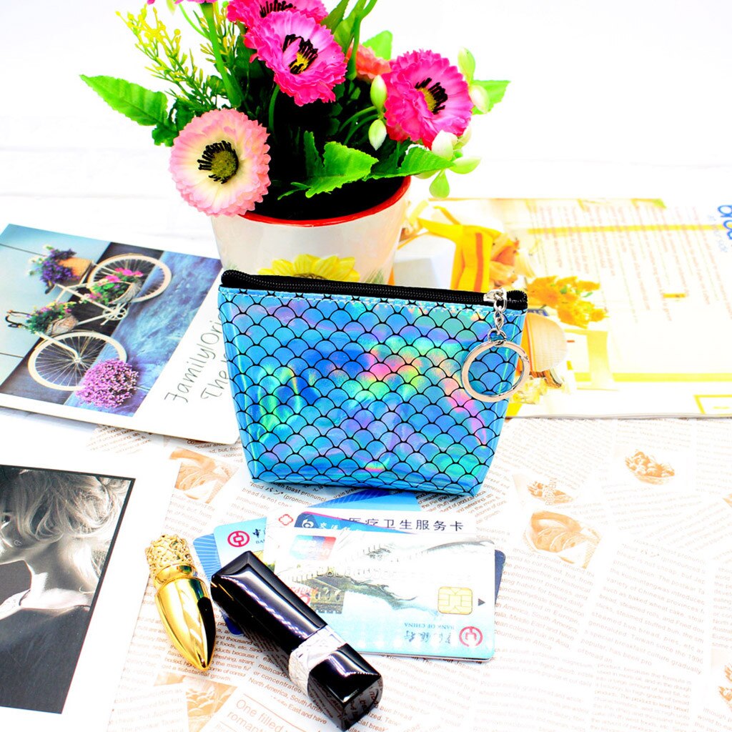 2019New fermeture éclair femmes fille impression fleur collations porte-monnaie portefeuille sac changement porte-clés avec poche