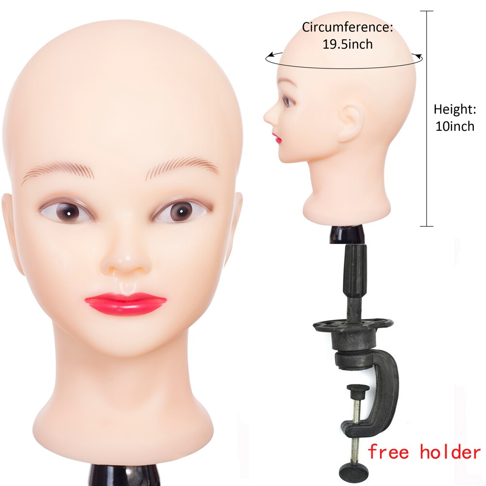 Pruik Mannequin Hoofd Met Stand Kaal Kosmetiek Oefenpop Naaien Hoofd Voor Maken Pruiken Met Gratis Houder Voor Zwarte Vrouwen: sf-12