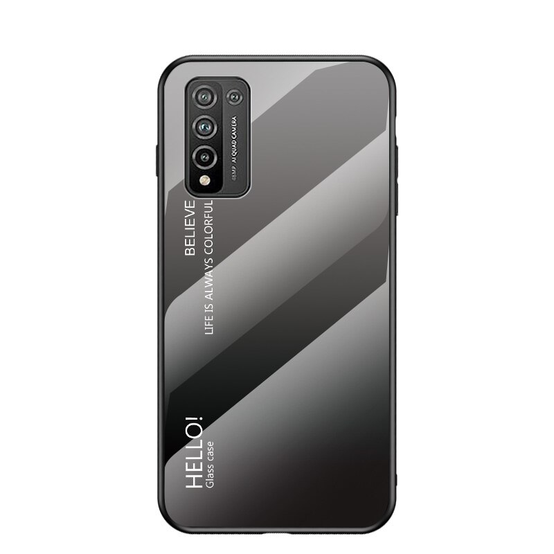 MAKAVO per Huawei Honor 10X Lite coperchio coperchio per telefono Honor 10X Lite in vetro temperato sfumato di lusso per Fundas: grigio