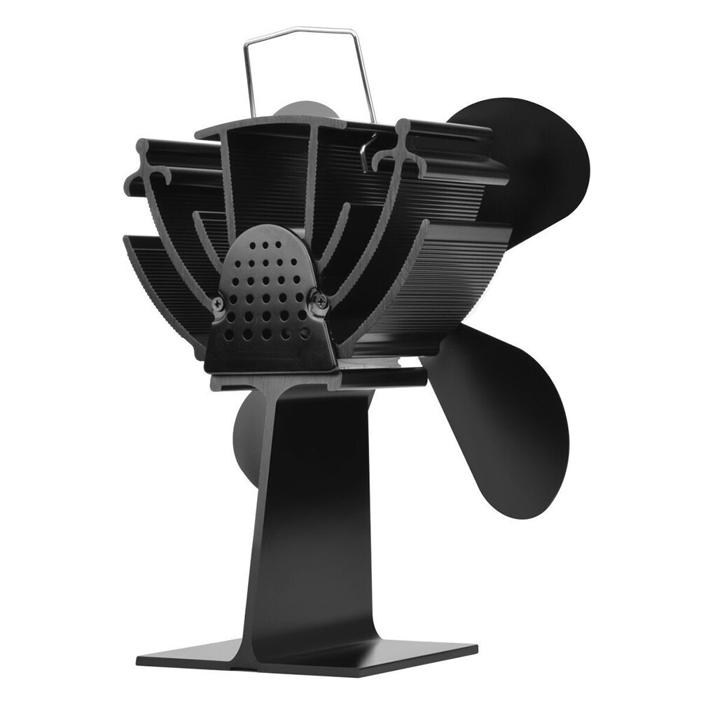 Boligtilbehør vinter varm med termometer peis digital display varmedrevet effektiv 4 blader komfyr vifte vedovn