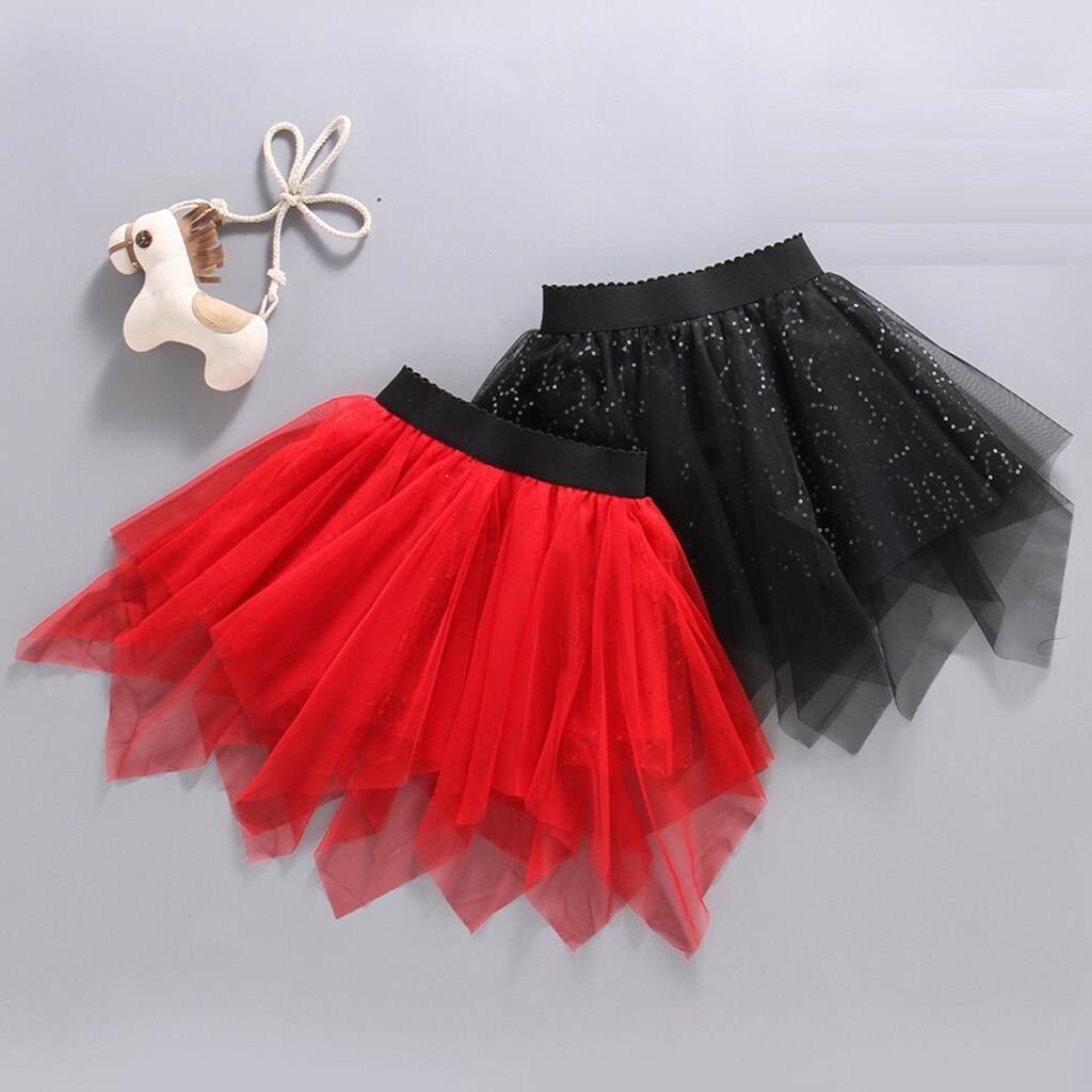 Tutu Skirt Girls Sequin Tutu Pettiskirt Dance Mini Skirt Birthday Princess Ball Gown Mesh Tutu Skirt Pleated Short Skirt#G30
