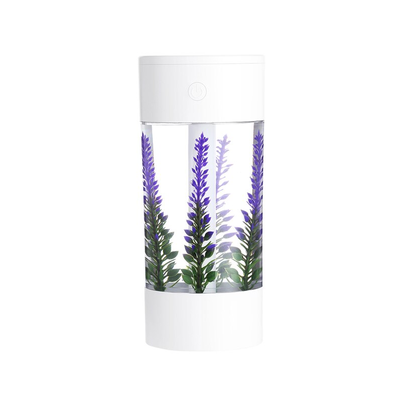 3 in 1 lavendel luftfugter æterisk olie diffuser aroma lampe led nat lys usb blæser aromaterapi bil luftfrisker: Hvid