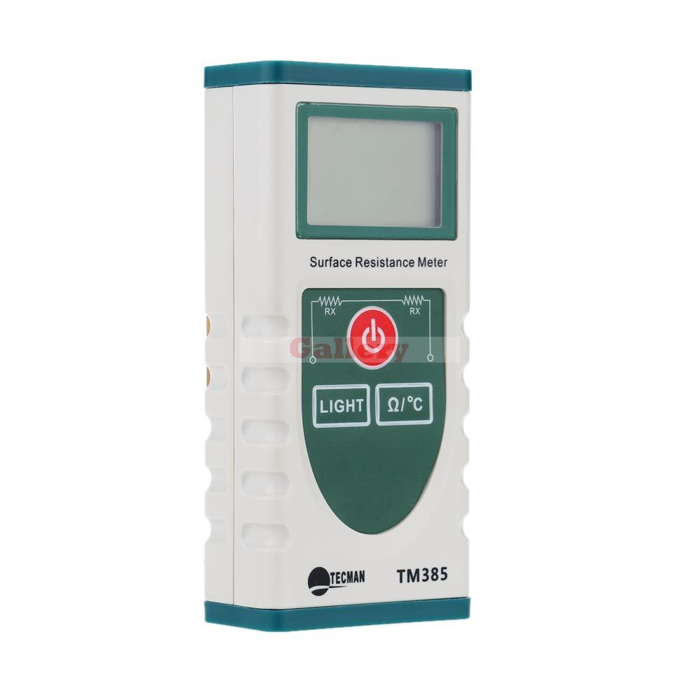Handheld Surface Resistance Meter with Lcd Display Electrostatic Static Electricity Tester Temperature Measurement