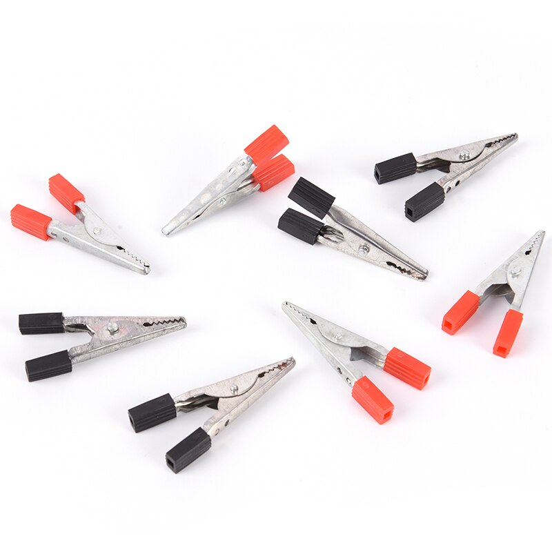 10 Pieces Insulated Crocodile Clips Plastic Handle Cable Lead Testing Metal Alligator Clips Clamps