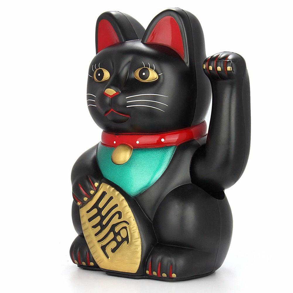 Chinese Lucky Cat Decoratie Zwaaiende Arm Elektrische Hand Zwaaiende Kat Inductie Standbeeld Beeldje Voor Thuis Auto Ornamenten