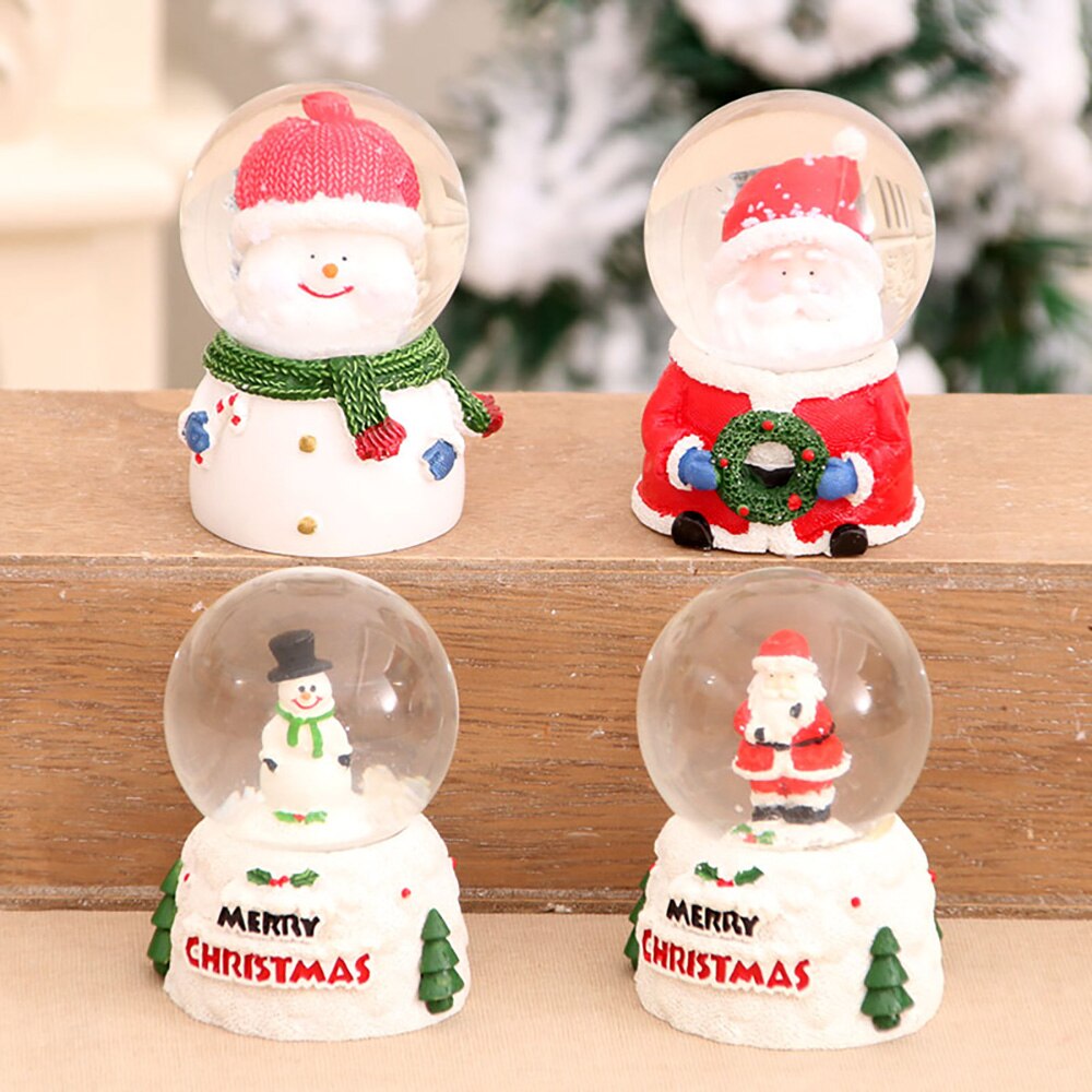 Bola de cristal para decoración del hogar, pilas de botón en miniatura, decoraciones navideñas de , esfera de cristal creativa, 7 5 5cm, artesanía