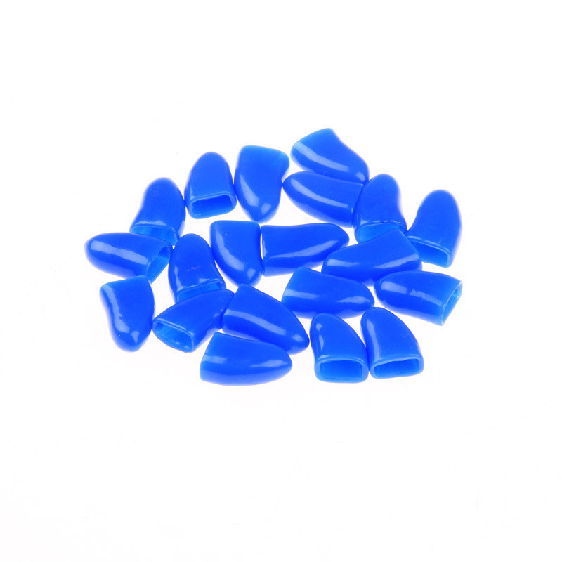20 piezas perro tapones para uñas de gato suave de silicona Anti-cero pata de Protector de la cubierta del perro del garra aseo manicura gato perro de cuidado de uñas: 20pcs Blue