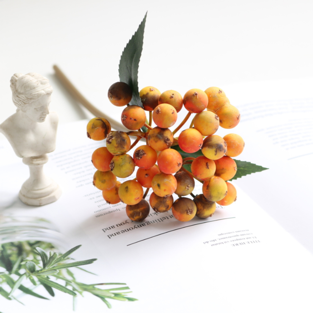 Berry Simulation Fruits Christmas Berries Artificial Flower Eco-friendly Home Office Decor 8 Colors Living Room Bunch Ornaments