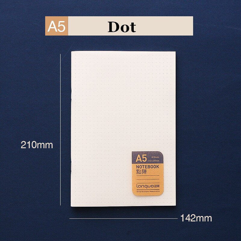 Cuaderno A5 Journal Soft PP Cover Grid Dot Cornell Note Book planeador diario semanal Notpad útiles escolares para estudiantes viajeros: Dot