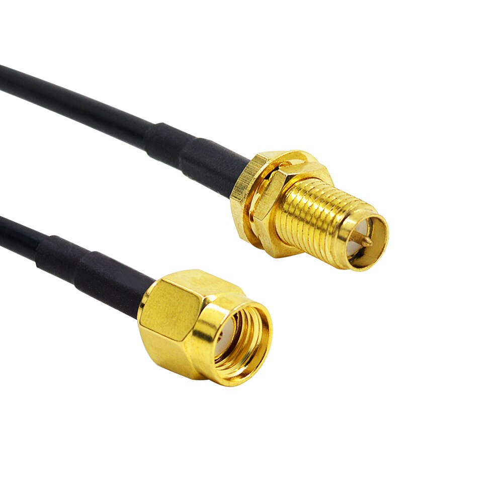 CHIPAL 3M RG174 RP-SMA WiFi Extension Cable Male to Female Feeder Wire Pure Copper for Coaxial Wi-Fi Network Card Router Antenna