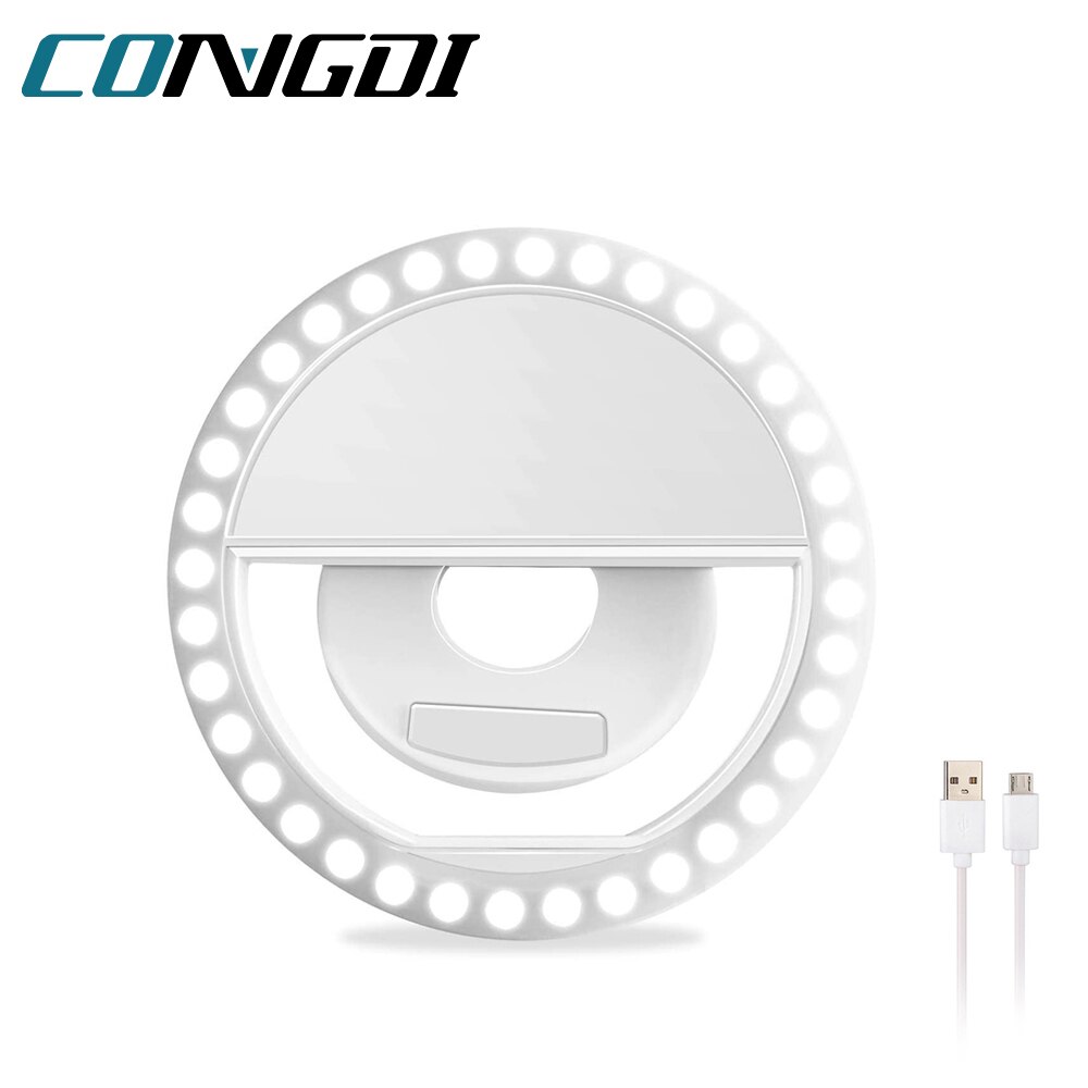 Draagbare Selfie Ring Licht Telefoon Flash Vullen Licht Led Camera Clip-On Telefoon Selfie Lamp Video Enhancing Up usb Oplaadbare