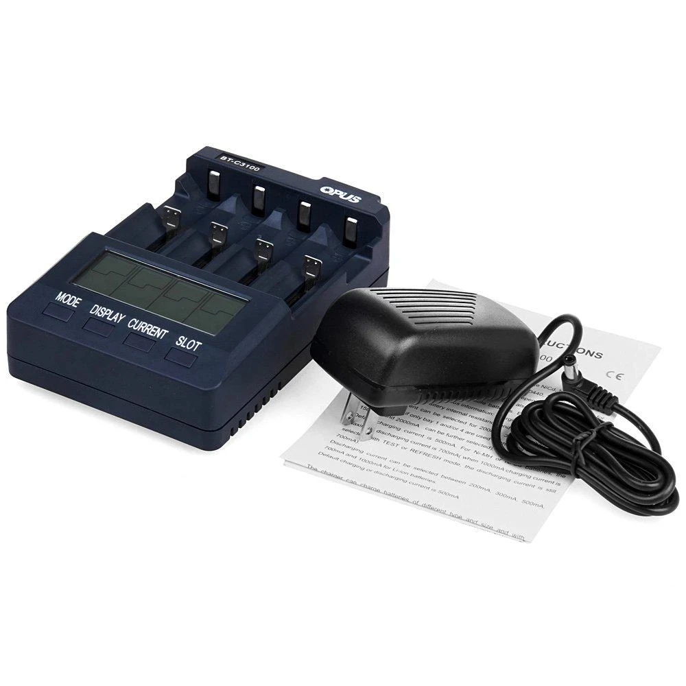 OPUS BT-C3100 V2.2 Universal Four Slots LCD Screen Replenisher Smart Rechargeable Smart Battery Charger Accessories & Parts