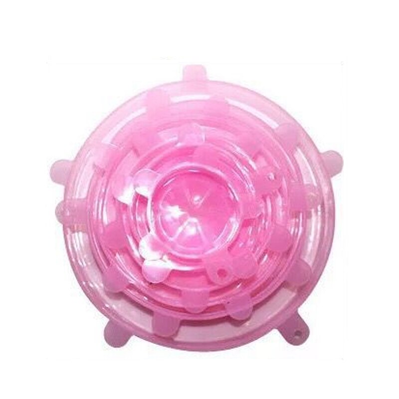 6/12Pcs Siliconen Plastic Cap Universele Kom Cover Silicone Cover Koken Voedsel Verse Kom Cover Hoge Temperatuur: Pink / 12pcs