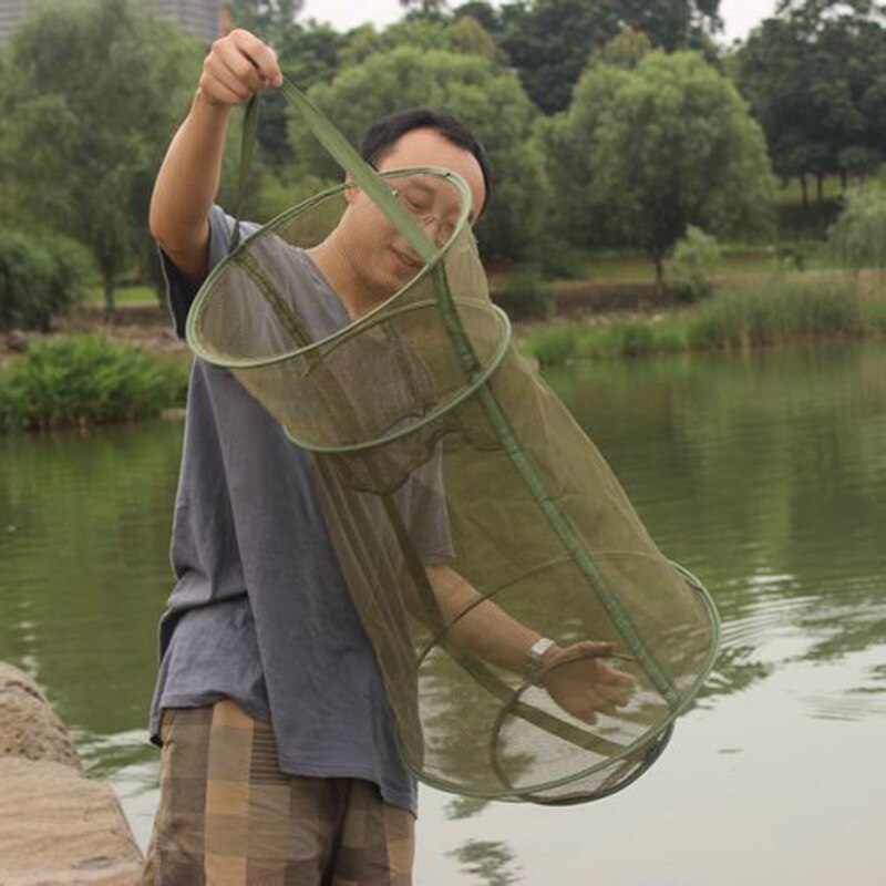 Outdoor Folding Round Fishing Net 3 Layer Nylon Fish Shrimp Net Fishing Shrimp Net Outdoor Fishing Catching Accessories