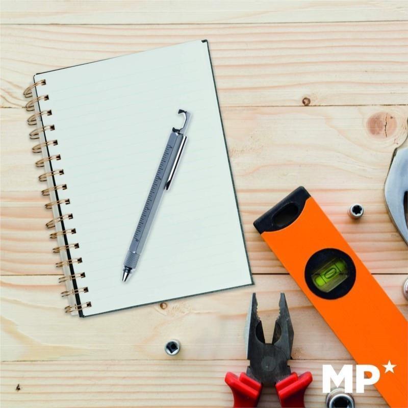 MP® Bolígrafo Multifuncional 4 en 1 con 3 Herramientas Regla Puntero Soporte para Móvil Escritura Práctico Estudiantes Suministros Material Escolar Oficina Papelería Escuela Punta 1mm