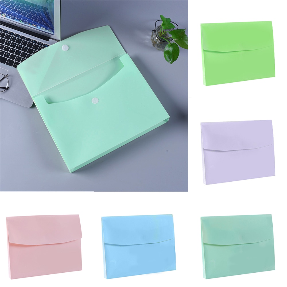 Envelope Folder Hook Loop Closure Document Envelopes A4 Size For Office School PVC Waterproof