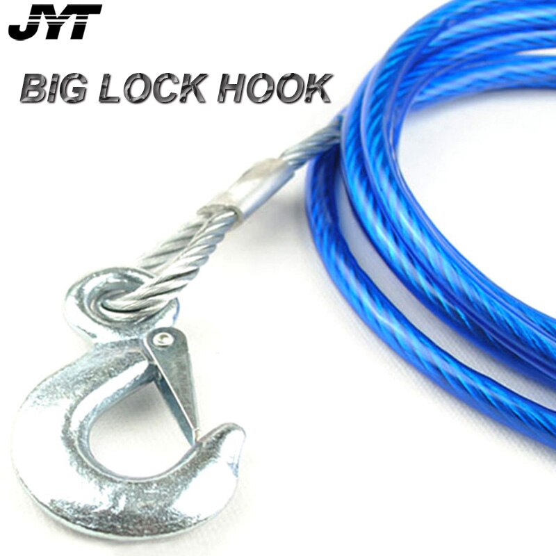 Heavy Duty Tow Ropes 4M 7 Tons Wire Cable High Strength Hook Steel Wire Trailer Car Emergency Towing Rope