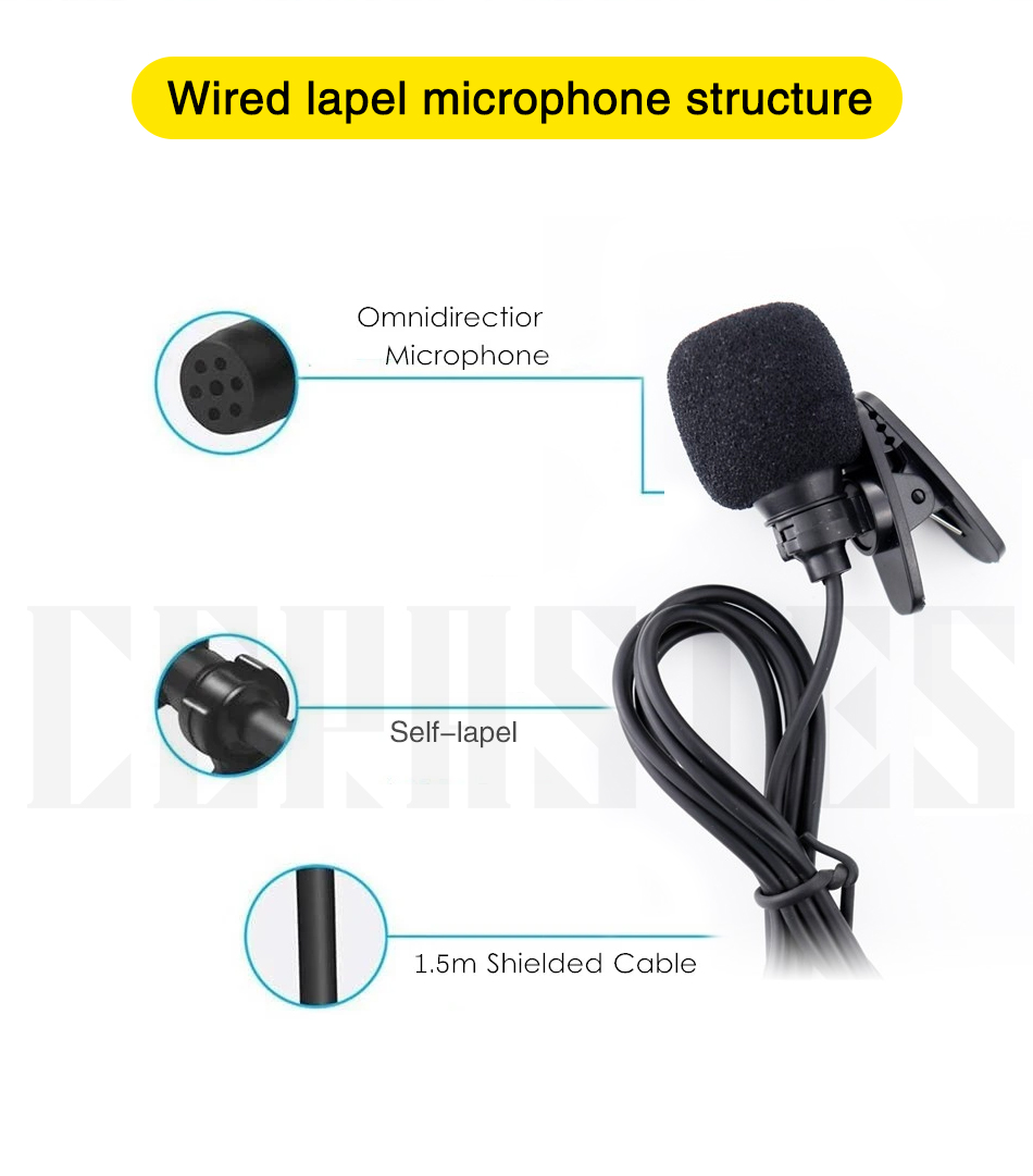Micrófono externo de alta fidelidad para cámara de acción deportiva, Cable conector Micro USB, longitud de 1,5 M, V39, V316