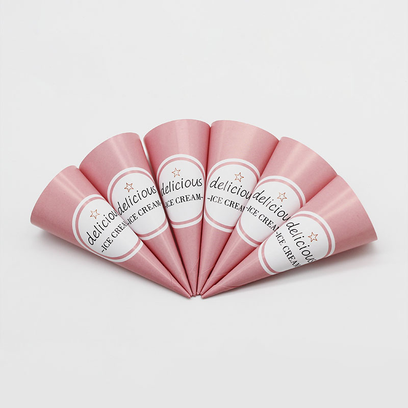 1000pcs Ice Cream Cone Holder Cover Disposable Cones Tray Paper Sleeve DIY Home Summer Party Supplies for Kids: Pink