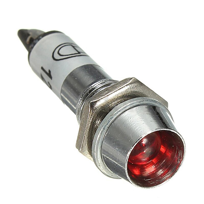 4pcs 12V 8mm Chrome LED Dashboard Warning Indicator Signal Light Lamp Bulb