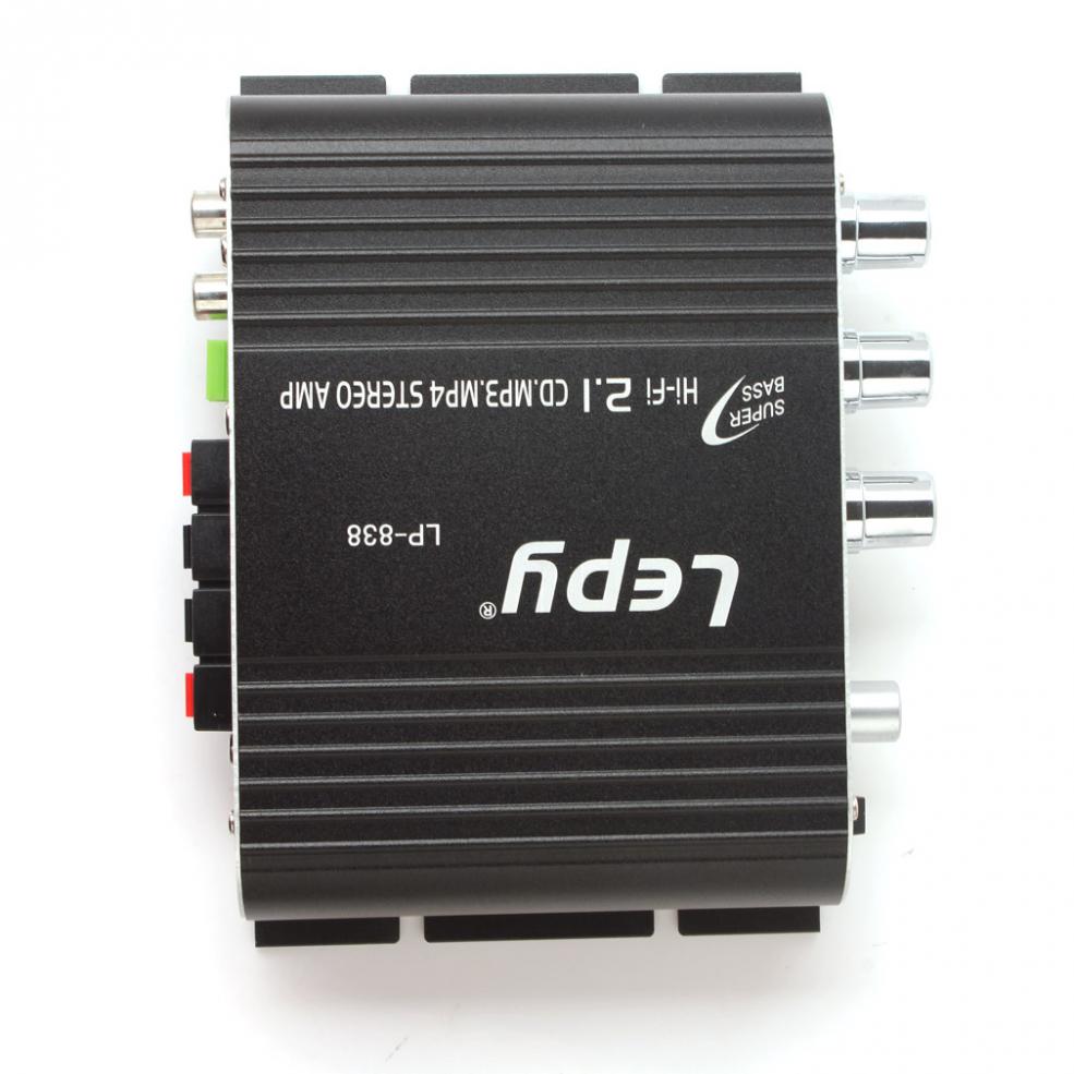 Lepy lp -838 bilforstærker hi -fi 2.1 12v forstærker booster radio cd  mp3 mp4 stereo forstærker bashøjttaler til bil hjemme