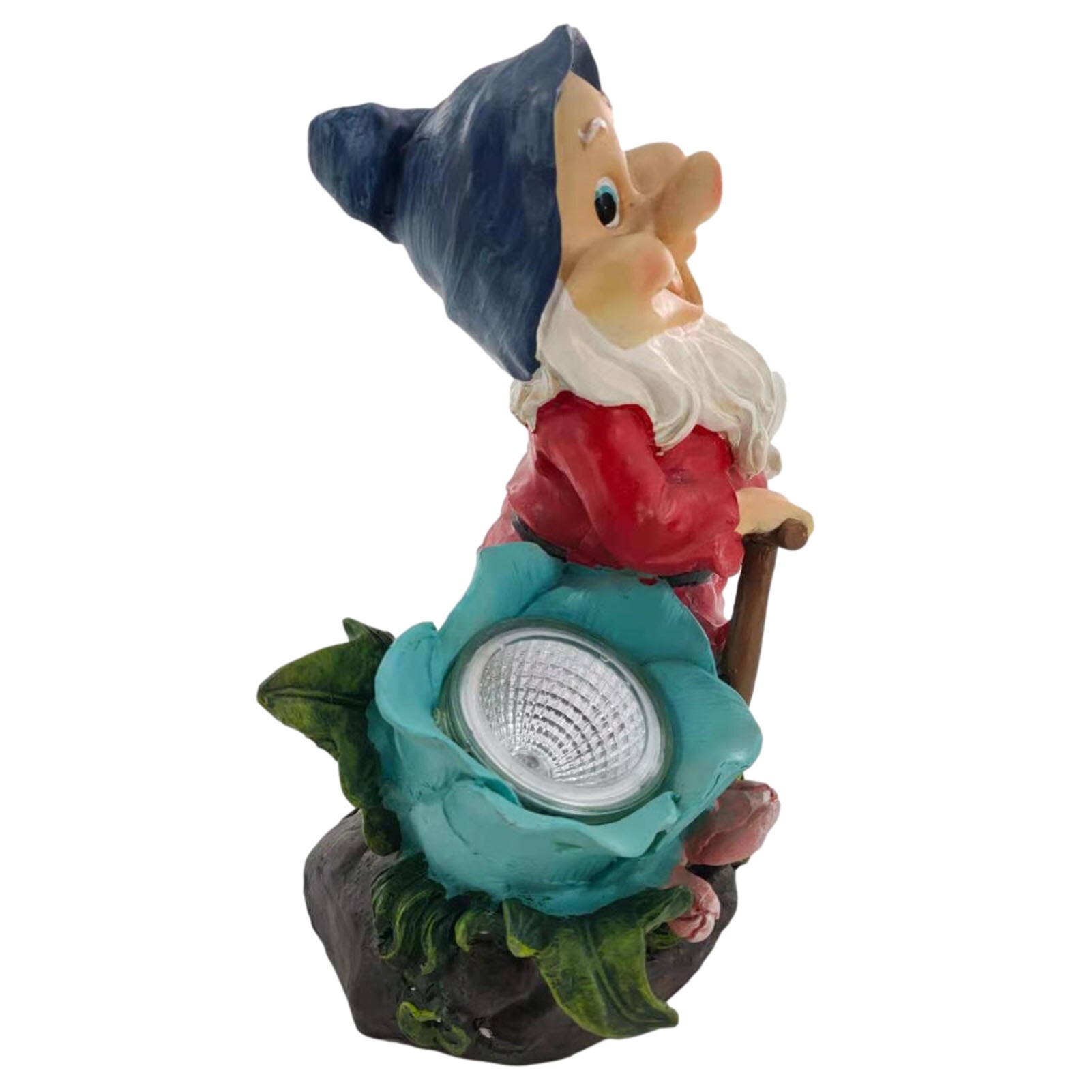 Fairy Garden Miniatures Gnome Dwarf With Solar LED Light Gnome Figurines Garden Gnomes Fairys Resin Dwarf For Garden Decor: Default Title