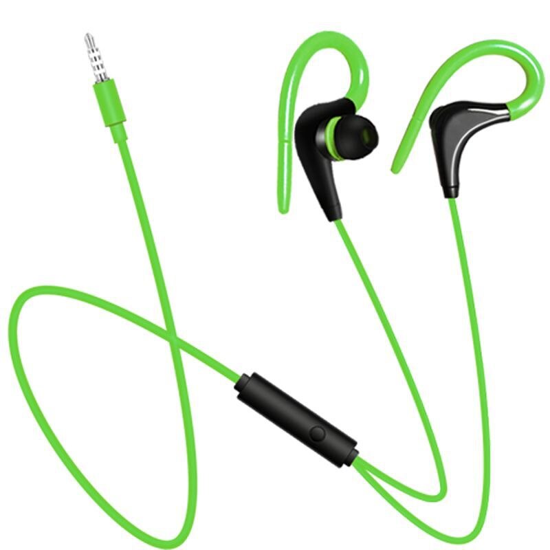 Sportversie van de hangende oortelefoon met draadbediening, mobiele telefoon, in-ear hoofdtelefoon met microfoon, hifi oordopje, subwoofer, universeel