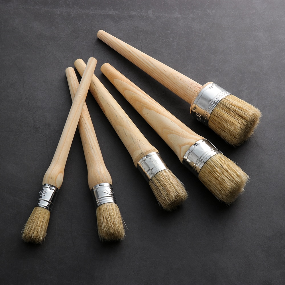 Cepillo de pintura al óleo de cerdas suaves con mango de madera, pincel de tiza para limpieza de coche, suministros de revestimiento de dibujo, accesorios para manualidades artísticas, 1 unidad