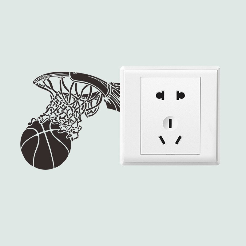 Basketball Hoop Switch Sticker For Kids Room Living Room Bedroom Switch Wallpaper Home Decoration Mural Wall Stickers