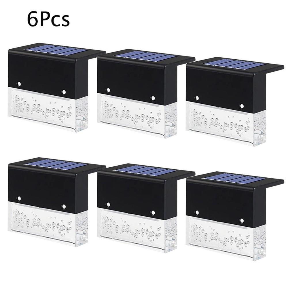 Warm White +RGB Changeable Solar Path Stair LED Deck Lights Garden Fence Wall Landscape Lamp Energy-efficient Driveway Light: 6Pcs