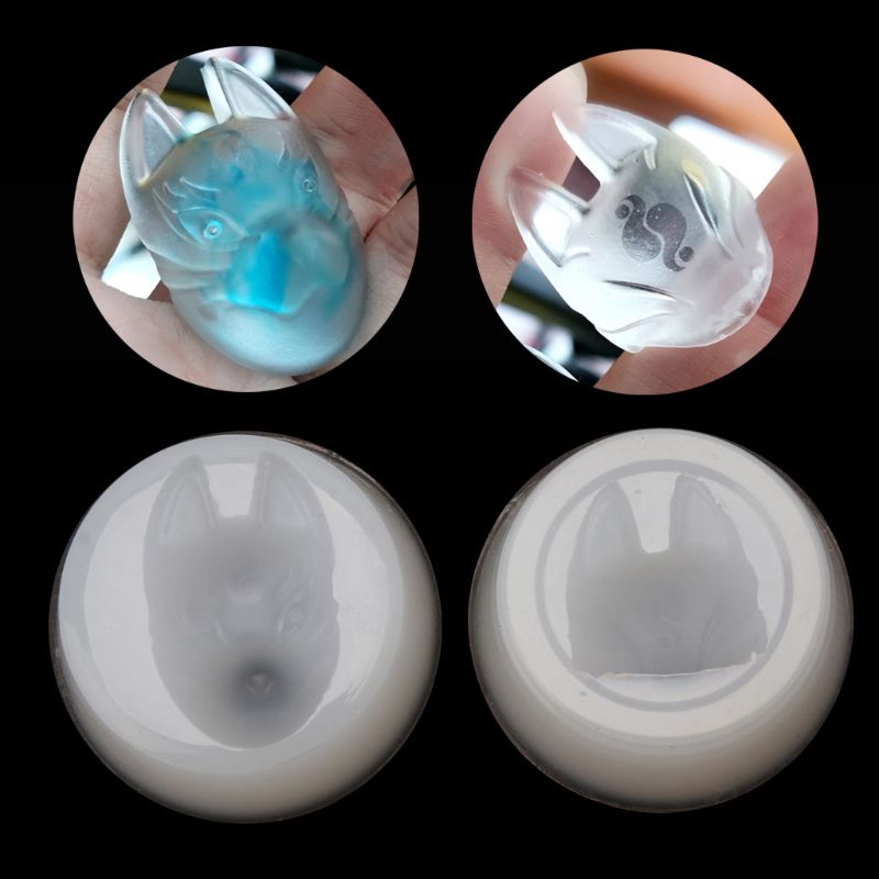 DIY, Molde de resina de silicona para mascarilla de zorros flexibles, accesorios de fabricación de joyería, molde de arcilla polimérica para álbumes de recortes de resina