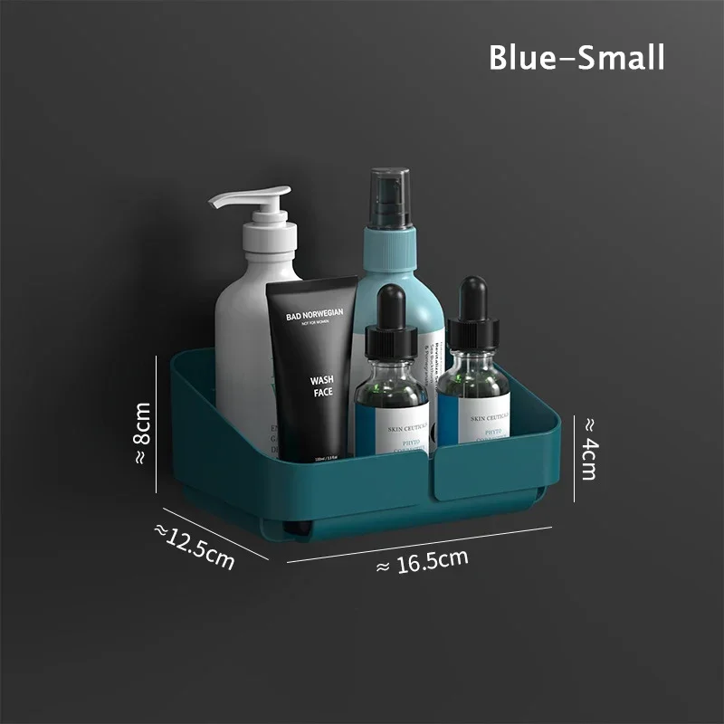 Zelfklevende Badkamer Plank Keuken Organizer Plastic Shampoo Rek Douche Plank Badkamer Accessoires Geen Boorplank: Brons