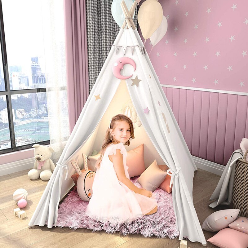 1.8M Grote Tipi Driehoek Teepee Tent Voor Kinderen Kinderen Playhouse Teepee Play Tent Spel Huis Voor Kinderen