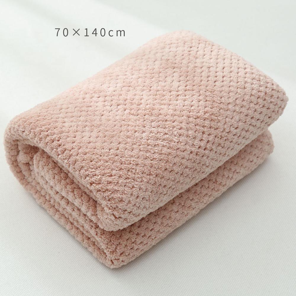 Absorberende badehåndklæder mikrofiber stort håndklædesæt 70 x 140cm tykke bløde bruser svømning spa sports rejsehåndklæder: Lyserødt håndklæde