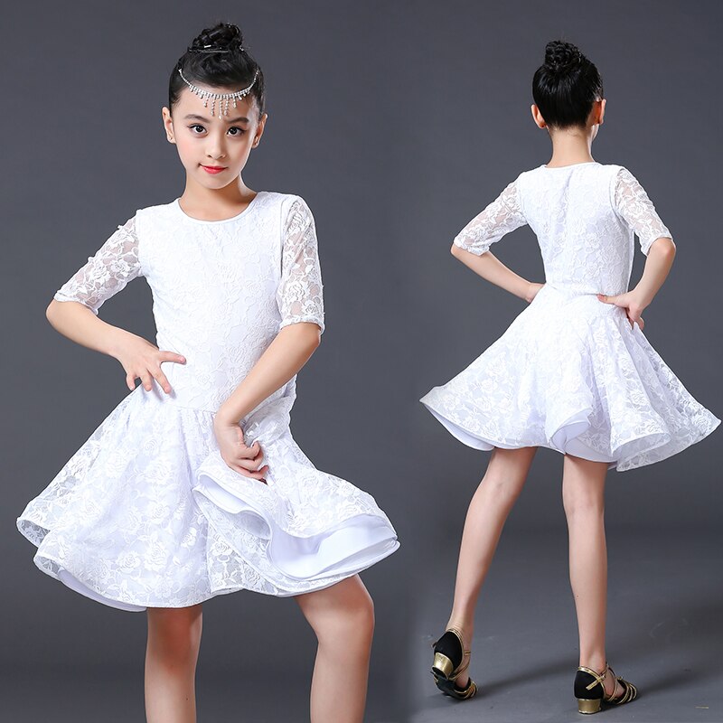 Girls Latin dancing dress Kids Ballroom Salsa Dance wear clothing Children's Competitions Latin Stage wear clothes