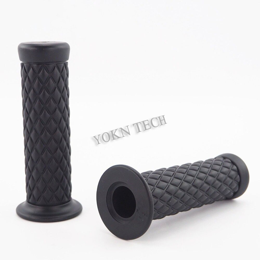 Cafe Racer Motorcycle Hand Grips Rubberen Handvat Bar: Black