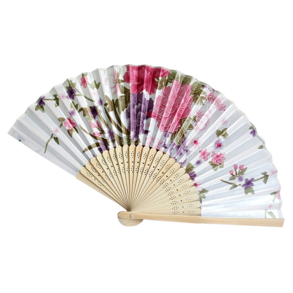 Sommer fan vintage bambus sammenleggbar håndholdt blomstervifte kinesisk dansefest lomme bryllup fargerik wachlarz reczny yl: B
