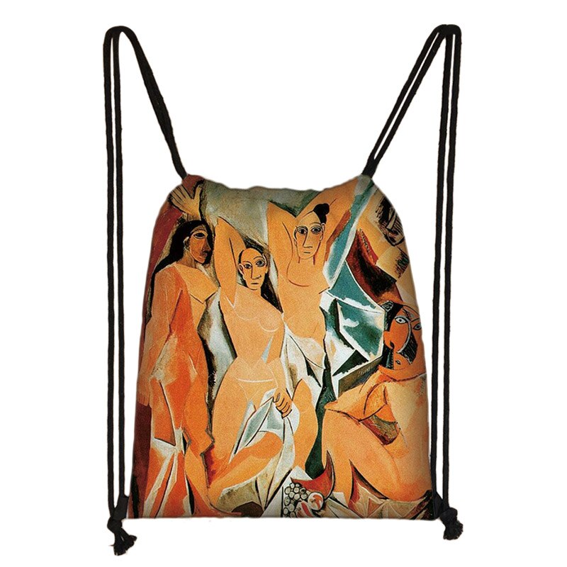 Sac à dos drôle Mona Lisa, sac de nuit étoilé pour femmes, van Gogh, Michelangelo, Da Vinci, sac à bandoulière, rangement de: SKD-art13