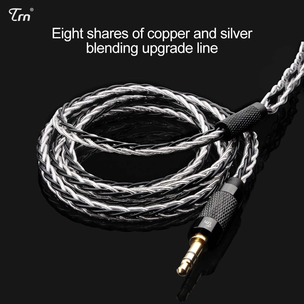 TRN 8 Core Silver Plated Cable HIFI Earphone MMCX/2Pin Connector Use For TRN v90 V10/V20/V60 V30 V80 IM1 IM2 X6