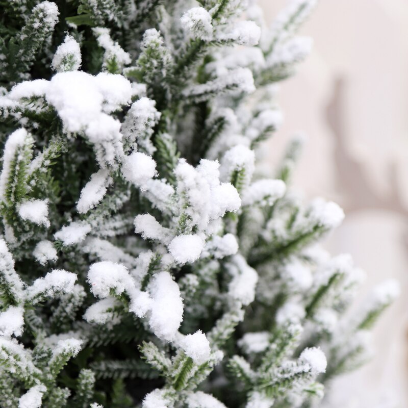 PE Artificial Simulation Cedar Trees 40cm 50cm 60cm Snowflakes Falling Snow Flocking Christmas Tree Decoration Plants Xmas Decor