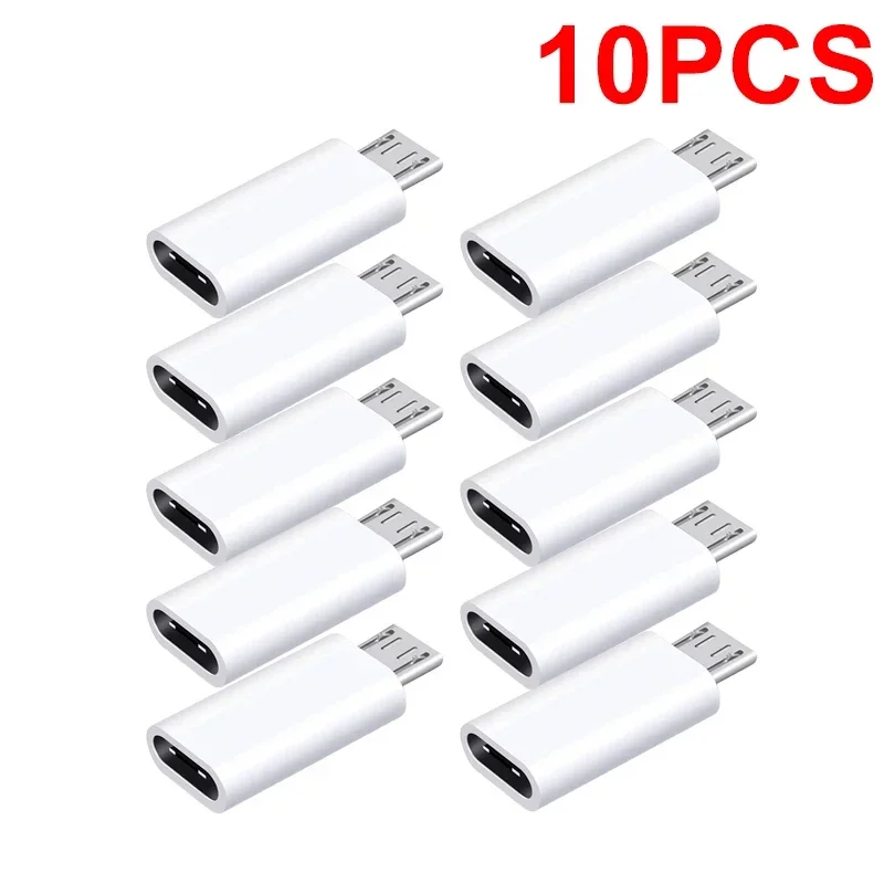 10-1PCS Phone Adapters Type C Female To Micro USB Male Converters for MacBook Tablet Laptop Samsung Micro To USB C Connector: Gold