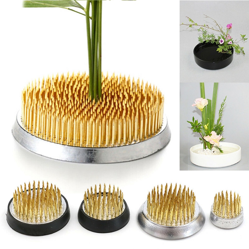 4 størrelser sett inn base ikebana holder pin art faste verktøy runde blomster frosk holder art faste verktøy blomster arrangement