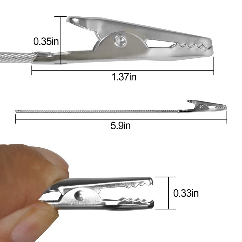 100Pcs Alligator Clips, Metal Wire Long Tail Clip Set, Alligator Memo Clip, For DIY Cards, Photos, Business Cards