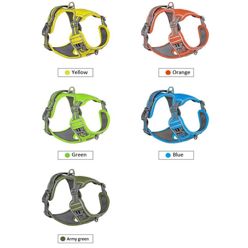 Nylon Pet Chest Harness for Large Dogs Vest with Carry Handle Reflective No Pull Fit German Shepherd Bulldog Collar Accessories