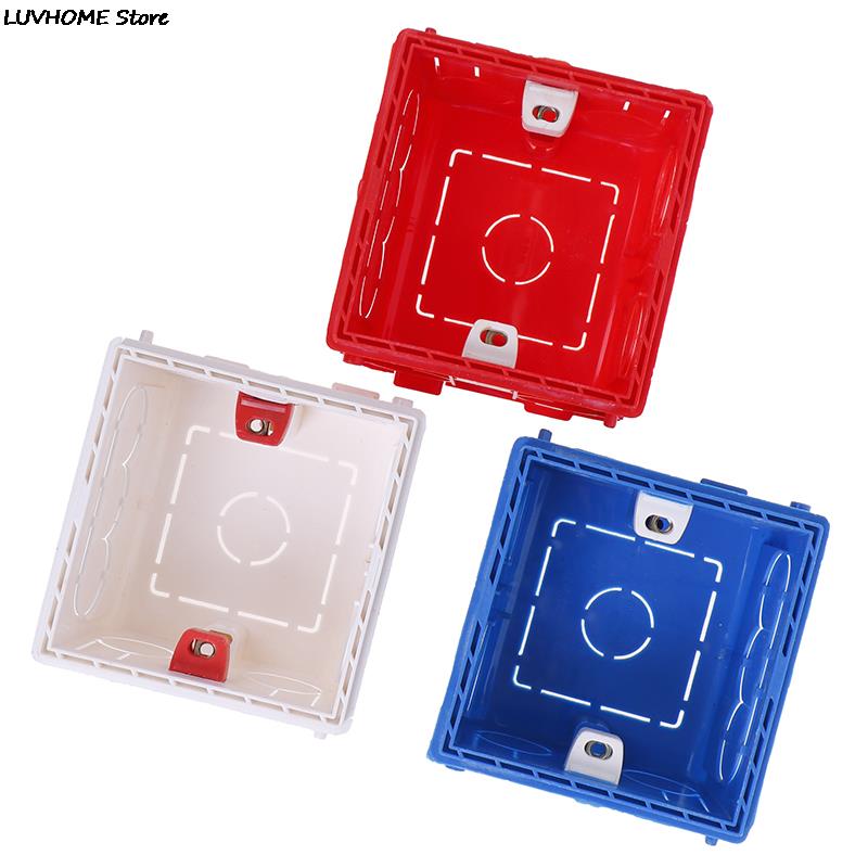 Atlectric Adjustable Mounting Junction Box Internal Cassette 86 Type Switch Socket White Red Blue Wiring Back Box