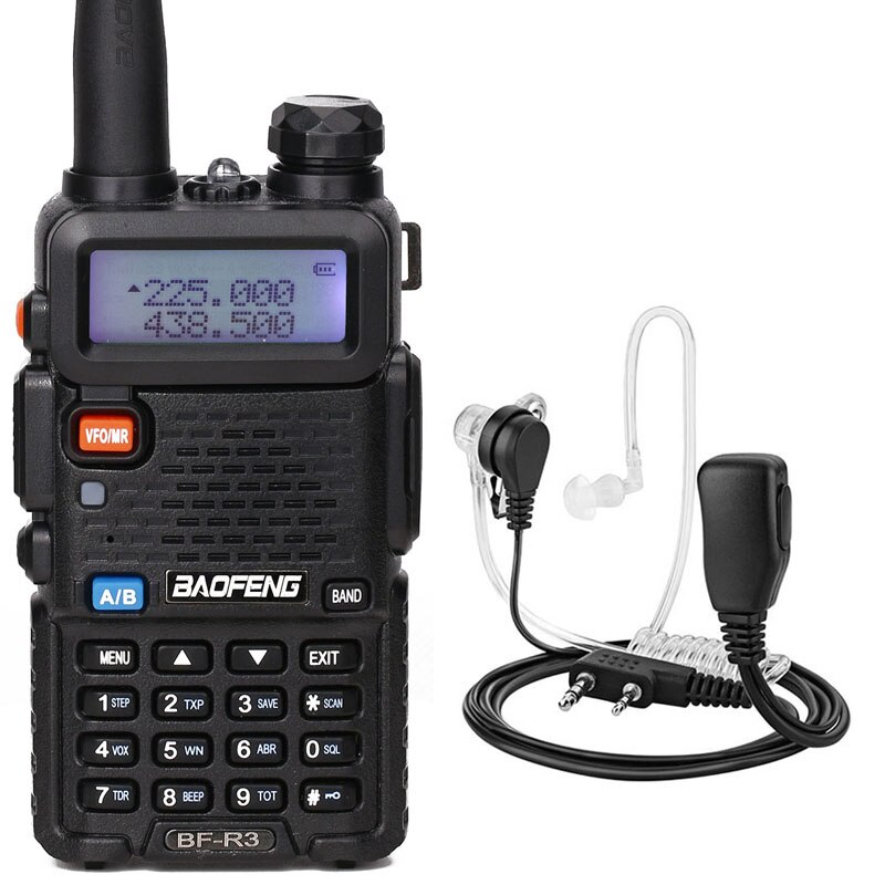 BaoFeng BF-R3 talkie-walkie Tri-bande 136-174 Mhz 220-260 Mhz/400-520 Mhz + 2 antennes Amatuer la Radio portative de jambon de uv-5r: add ac headset
