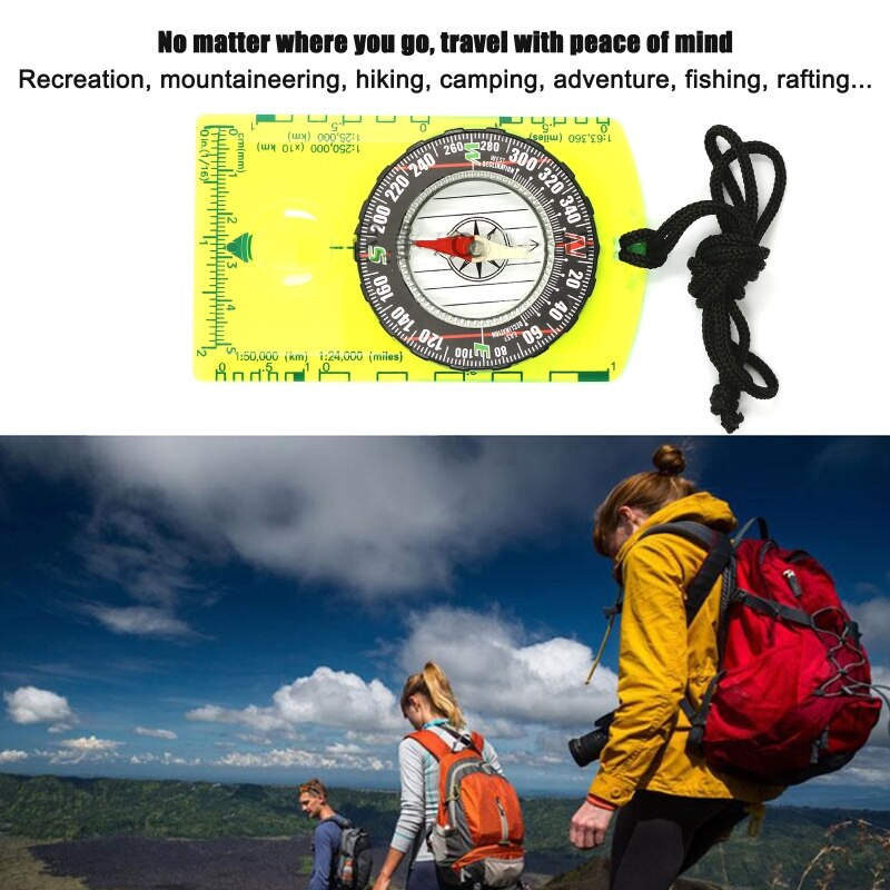 Compass Multifunctional Map Reading Compass Orienteering Compasses with Lanyard for Navigation Hiking