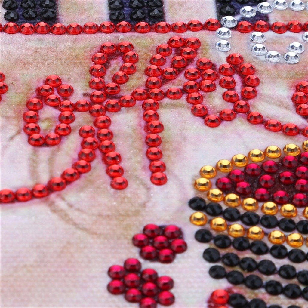 Pintura de diamantes de imitación 5D, bordado en forma de diamante especial, taza de café, punto de cruz, dibujos animados, artesanía, decoración de cafetería